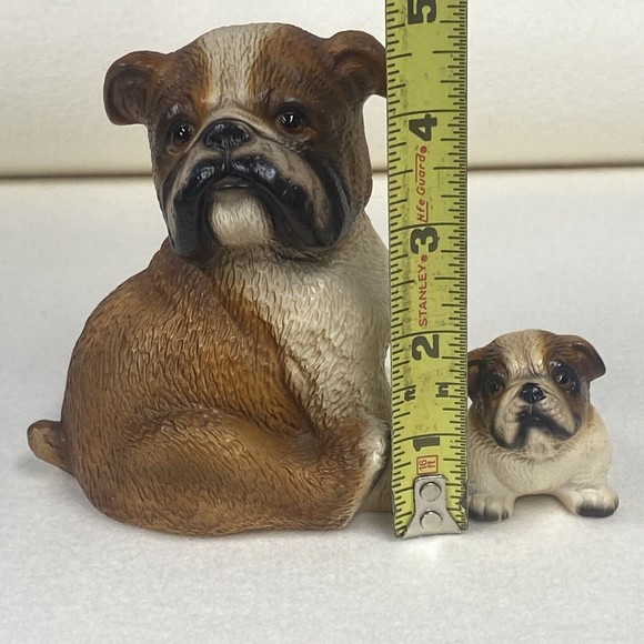 Harvey Knox Japan Global Art Bull Dog & Puppy Dog Canine Figurine H723A85 - Picture 10 of 11